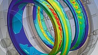 Die neue Cadfem-Erweiterung liefert detaillierte Ergebnisse des Verformungsverhaltens und des Kraftfluss in Baugruppen mit Wälzlagern. (Cadfem, Wittenstein)
