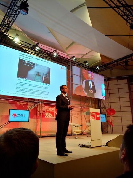 Raimund Genes, CTO von Trend Micro. Er war später auch in der Fragerunde mit Edward Snowden zu Gast. (Robert Horn)