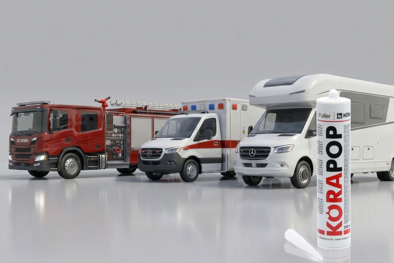 Modern adhesives and sealants enable stable, tight, and economical connections in special vehicle construction – from vehicle structure to interior fittings to repairs.(Source:  Ruderer)