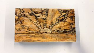 In einem speziell entwickelten Verfahren ist es einem Team um Empa-Forscher Francis Schwarze gelungen, den Marmorierungsprozess verschiedener Holzarten zu steuern und so Bilder wie einen Sonnenuntergang im besiedelten Holz zu erzeugen. (Empa)