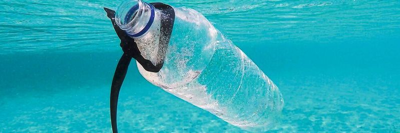 Flaschen aus Polyethylen überdauern hunderte Jahre im Meerwasser. Flaschen aus Polyethylen überdauern hunderte Jahre im Meerwasser.