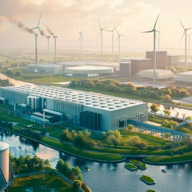 Symbolbild: Kommt ein 300 MW-Rechenzentrum nach Nordfriesland? (Bild: Midjourney / Paula Breukel / KI-generiert)