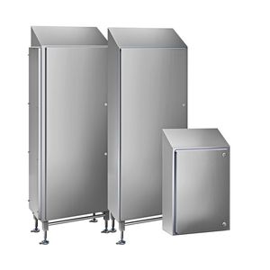 Die Edelstahl-Schaltschränke von Elcase sind in Standardgrössen als kundenspezifische Sonderlösungen verfügbar.(Bild:  Elcase)