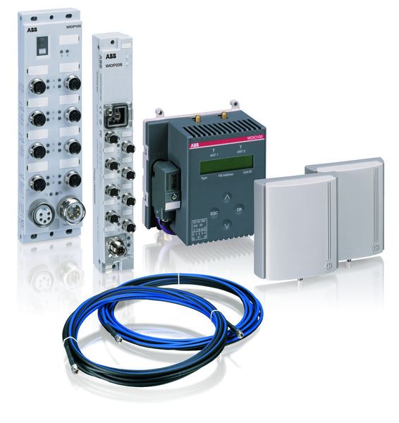 WISA-Funktechnik für die Fabrikautomation: Eine Basisstation mit Feldbusanschluß, ein Paar Antennen/-kabel  und die gewünschte Zahl Sensor-/Aktorverteiler. (Archiv: Vogel Business Media)