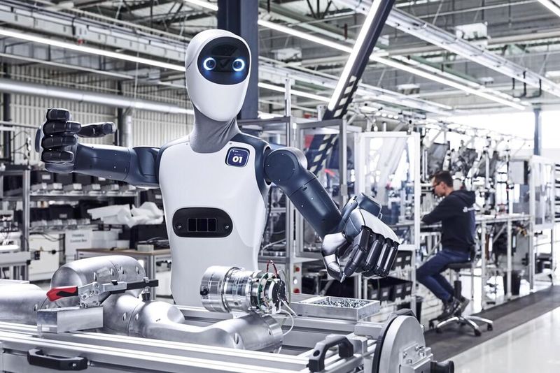 Der humanoide Roboter Agile One nutzt Agile Robots eigene Robotics Foundation Modelle, die mit realen Daten aus Fabriken und Datenfarmen, synthetischen Simulationen sowie menschlichen Demonstrationen trainiert wurden. Daher kann der Roboter Objekte sicher und autonom greifen. (Bild: Agile Robots)