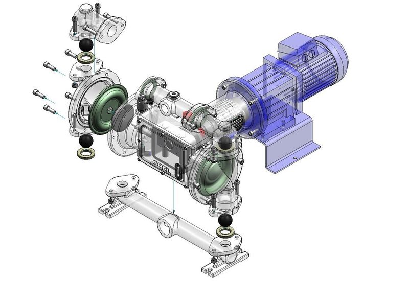 Abel hat für seine Elektromechanischen Membranpumpen der Baugrößen EM-025 und EM-040 in Sphäroguss- und Edelstahlausführung die Baumusterzulassung für den Einsatzfall Zone 0 im Pumpeninneren erhalten. (Bild: Abel)