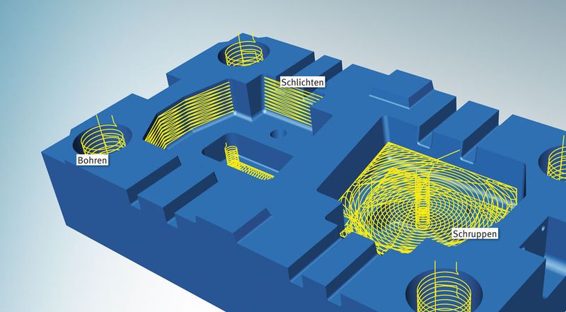 Schruppen, schlichten, bohren: Hypermill Maxx Machining steigert die Performance. (Open Mind)