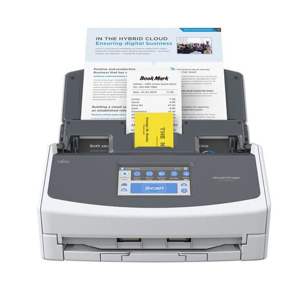 Der Scansnap iX1600 ist mit WLAN und Touchscreen-Bedienung ausgestattet. Sein Einzug kommt mit den unterschiedlichsten Medienformaten zurecht. (PFU)