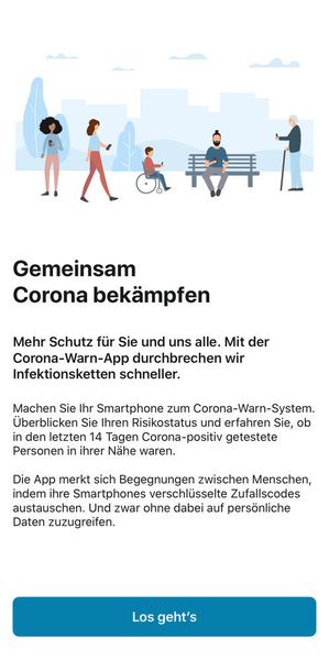 Nach dem Download wird der Zweck der App erklärt. (su)
