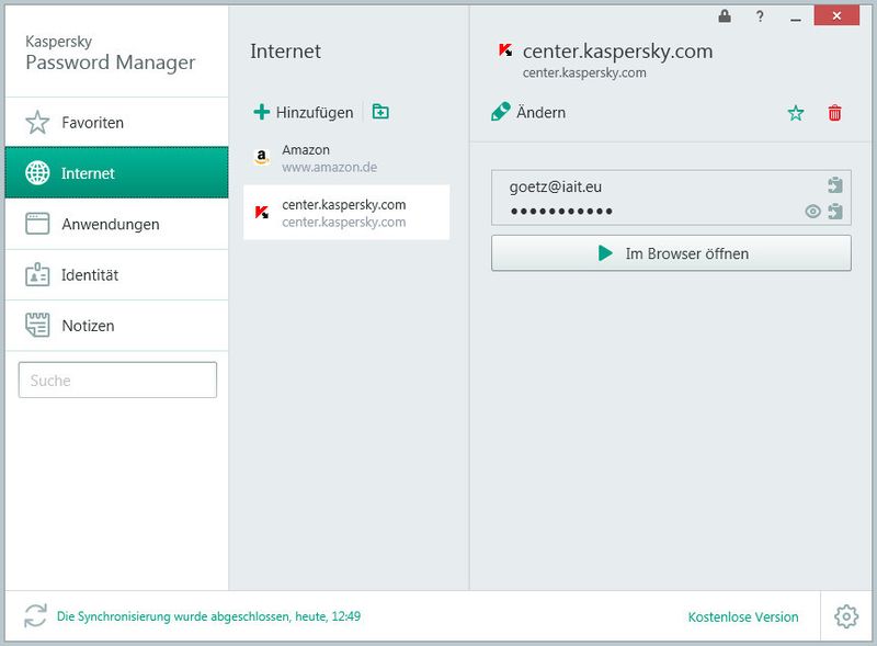 Die Oberfläche der Windows-Version des Passwort-Managers. (Bild: Götz Güttich)
