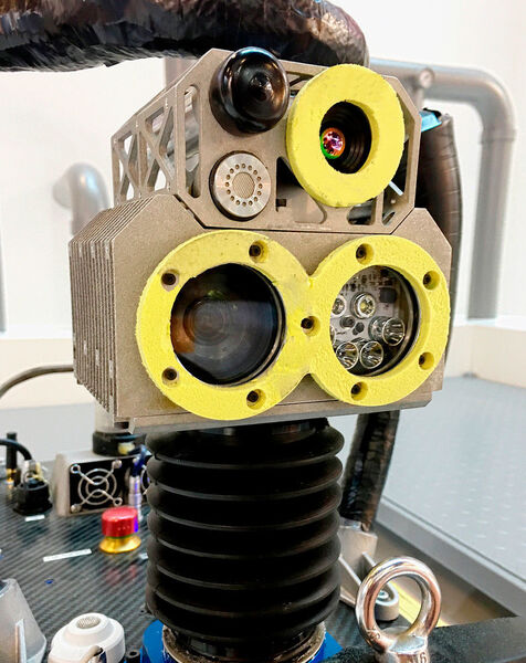 Im Inspektionskopf des Roboters befindet sich modernste Technologie, die dem Roboter seine Sinne verleiht. (ANYbotics AG)