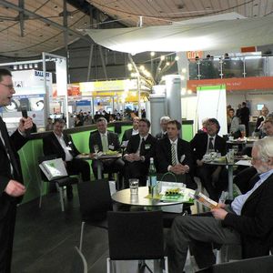 Gut besucht: Clustertreff auf der Hannover Messe 2011.