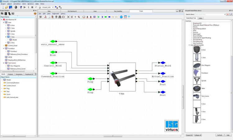 Die ISG Industrielle Steuerungstechnik zeigt auf der SPS IPC Drives 2017 in Nürnberg die neueste Version ihres Simulationssystems ISG-virtuos. Die Hardware-in-the-Loop Simulation realisiert digitale Zwillinge, die nicht von realen Maschinen zu unterscheiden sind. Die erstellten Simulationen sichern nicht nur Anlagenauslegungen ab, sie ermöglichen auch die reale Inbetriebnahme an virtuellen Komponenten. Zudem sind sie als Schattenanlagen zur Serviceunterstützung einsetzbar.  ISG auf der SPS IPC Drives 2017: Halle 6, Stand 340 (ISG)
