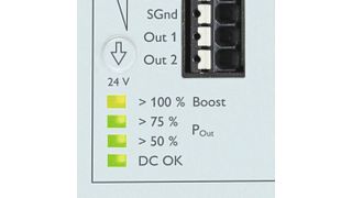 Bild 3: Die LED-Balkenanzeige informiert zu jedem Zeitpunkt über die aktuelle Ausgangsleistung der Stromversorgung. (Bild: Phoenix Contact)