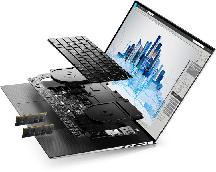 Die mobilen Workstations Dell Precision 5560 und Dell Precision 5760 (im Bild) erwecken nun Designs mit Infinity-Edge-Displays zum Leben. (Dell)