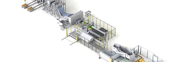 Schneider Electric produziert Oberteile und Wandelemente von Elektroschränken sowie Montageplatten auf einer Pivatic-RAS-Linie. Alle 49 Sekunden entnimmt ein Entladeroboter eine Montageplatte am Auslauf der Produktionsstraße und stapelt sie ab. Bei weniger komplexen Teilen sind die Zykluszeiten sogar noch geringer. Schneider Electric produziert Oberteile und Wandelemente von Elektroschränken sowie Montageplatten auf einer Pivatic-RAS-Linie. Alle 49 Sekunden entnimmt ein Entladeroboter eine Montageplatte am Auslauf der Produktionsstraße und stapelt sie ab. Bei weniger komplexen Teilen sind die Zykluszeiten sogar noch geringer.