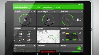 Die neue App überträgt und visualisiert Fahrzeugdaten von der Drehung des Lenkrads bis zur Betätigung der Gas- und Bremspedale während eines Rennens in Echtzeit auf Tablet, Smartphone und Smartwatch. (Foto: c4c Engineering)