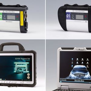 Diese Produktfälschung war bereits Gegenstand einer Gerichtsverhandlung. Wegen Verletzung der Marken „Mercedes-Benz“, des „Mercedes-Sterns“ und der für Diagnosesoftware geschützten Marke „Xentry“ gab es eine zivilrechtliche Verurteilung des Landgerichts Stuttgart, so die Jury. Dafür erhielt der Vertrieb OBD Diagnostic Tools den 3. Preis. Links im Bild befindet sich das Original. (Bild:  Plagiarius)