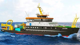 Die „ATAIR“, das erste Schiff in der BSH-Flotte mit LNG-Technologie  (Wärtisliä)