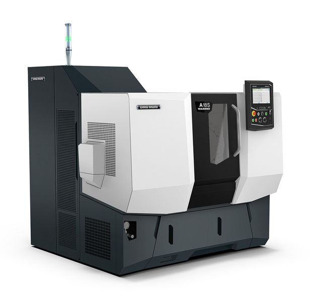 Drehmaschine A-18S mit Gegenspindel für die Sechs-Seiten-Komplettbearbeitung. (Bild: DMG Mori)