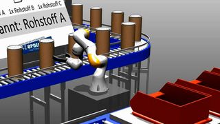 Der Roboterarm hilft beim Dosieren von Rohstoffen. (Bild: Opdenhoff)