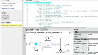 Der generierte Code für die Industriesteuerung lässt sich auf das ursprüngliche Simulink-Modell zurückverfolgen. (Bild: Mathworks)
