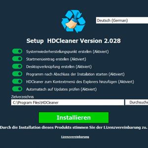 HDCleaner kann installiert werden und als portables Tool zum Einsatz kommen. (Bild:  Joos (Screenshot))