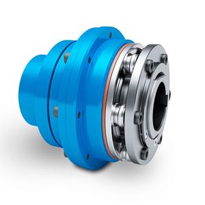 Die neue Bauart N-Eupex ERN mit Drehmomentbegrenzer bewirkt, dass ein maximales Drehmoment nicht überschritten wird, sodass die gesamte Anlage geschützt wird. (Bild:  Flender GmbH)