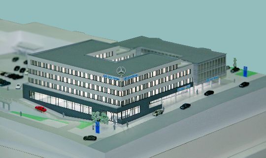 Die Ausstellung der Gebrauchtfahrzeuge findet sich künftig in einem überdachten Bereich und atriumartigen Hof. (Archiv: Vogel Business Media)