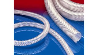 Hohe Abriebfestigkeit durch lange Molekülketten: der Polyurethanschlauch AIRDUC® PUR 355 aus Pre-PUR® (Archiv: Vogel Business Media)