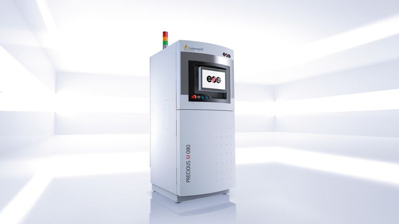 Die Precious M 080 von EOS ist darauf ausgelegt, das im Prozess eingesetzte kostbare Metallpulver so gut wie möglich zu nutzen. (Bild: EOS)