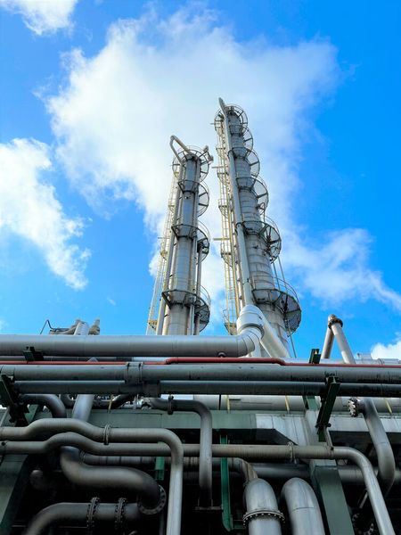 Die Business Line „Coatings & Adhesive Resins“ von Evonik betreibt in Marl eine Destillationsanlage, in der flüssiges Raffineriepropen und ein flüssiges Propen/Propan-Gemisch aus dem Abgas eines Partner-Unternehmens aufgearbeitet wird. (Bild: Evonik)