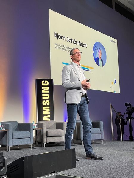 Björn Schönfeldt, Head B2B Carrier Sales (Mobile Experience) Samsung, gibt Einblicke in den B2B-Gerätemarkt. (Bild: Vogel IT-Medien)