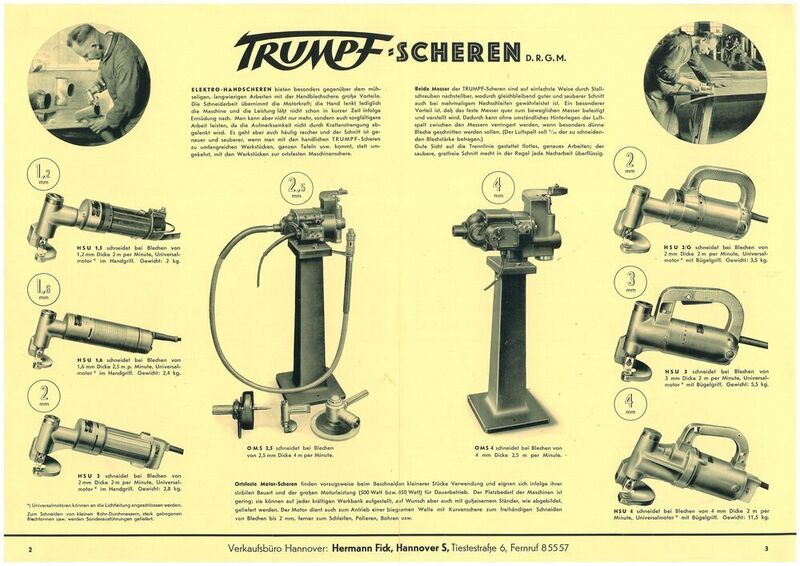 This is how Trumpf presented its products in 1939.  (Trumpf)