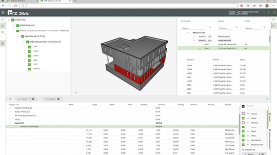 (Mengenermittlung am BIM-Modell. Bild: BRZ Deutschland GmbH)