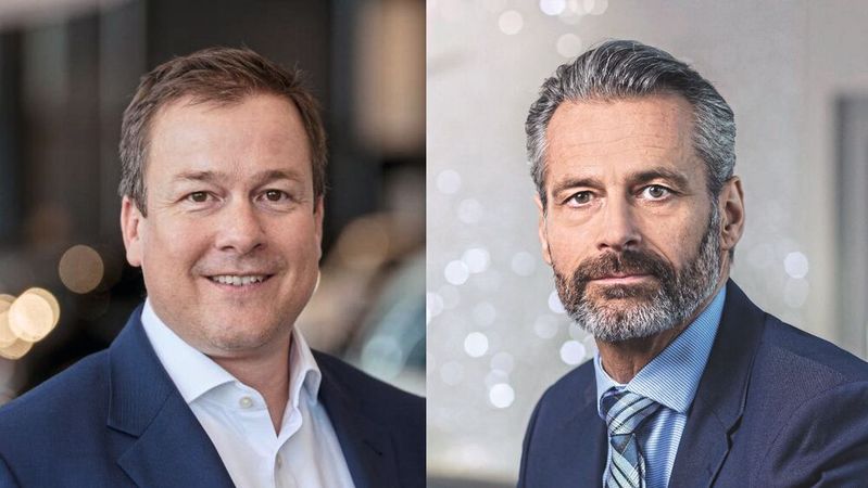 Andreas Tetzloff (l.) ist künftig Chef der deutschen Van-Mossel-Tochter Löhr-Gruppe. Er folgt auf Hans-Jürgen Persy (r.), der sich neuen beruflichen Herausforderungen widmen will.(Bild:  Mercedes-Benz Canada/Löhr-Gruppe)