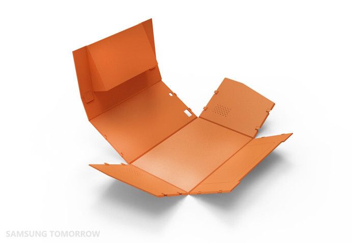 Clip: Schraubenloser Zusammenbau durch Clips und flexibles Polyethylen (Samsung)