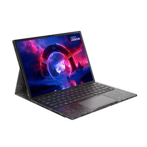 Eine weitere Studie von Lenovo auf dem MWC ist das Legion Go Fold Concept mit einem faltbaren 11,6-Zoll-OLED-Display. Eine kabellose Tastatur mit Touchpad macht das Gerät mit Intel Core Ultra 7 258V zum Notebook.(Bild:  Lenovo)