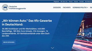 In einem modernen Design zeigt sich die Internetseite des ZDK nach ihrem Neustart.  (Bild: Pfaff/»kfz-betrieb«)