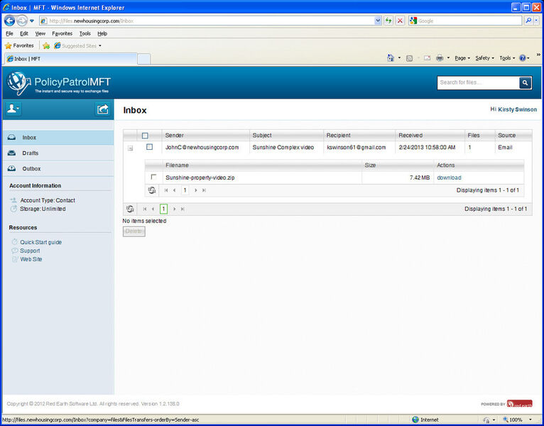 Der Versender kann über die MFT-Mailbox erkennen, wann und wie häufig die gesandte Datei geladen wurde und hat somit einen Zustellungsnachweis. (Bild: ProSoft)