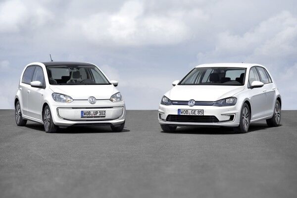 Der neue Volkswagen e-Golf und der Volkswagen e-up! (Bild: Volkswagen)