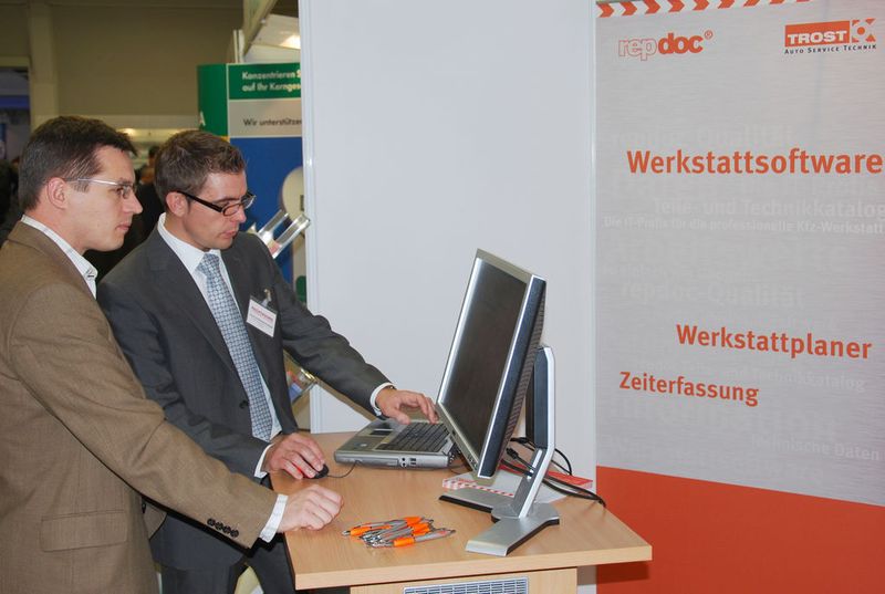 Bei Trost wurde die Werkstatt-Software Repdoc präsentiert, die das Organisieren eines Kfz-Betriebs erleichtert. (Archiv: Vogel Business Media)