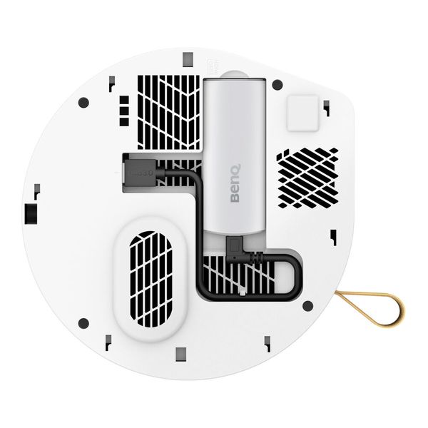 Mit dem vorinstallierten Android-TV-Dongle QS02 von Benq kann der Beamer direkt Filme oder Serien von Streaming-Anbietern wiedergeben. Via Google Chromecast oder Apple Airplay ist auch drahtloses Streaming vom Mobilgerät möglich.  (Bild: Benq)