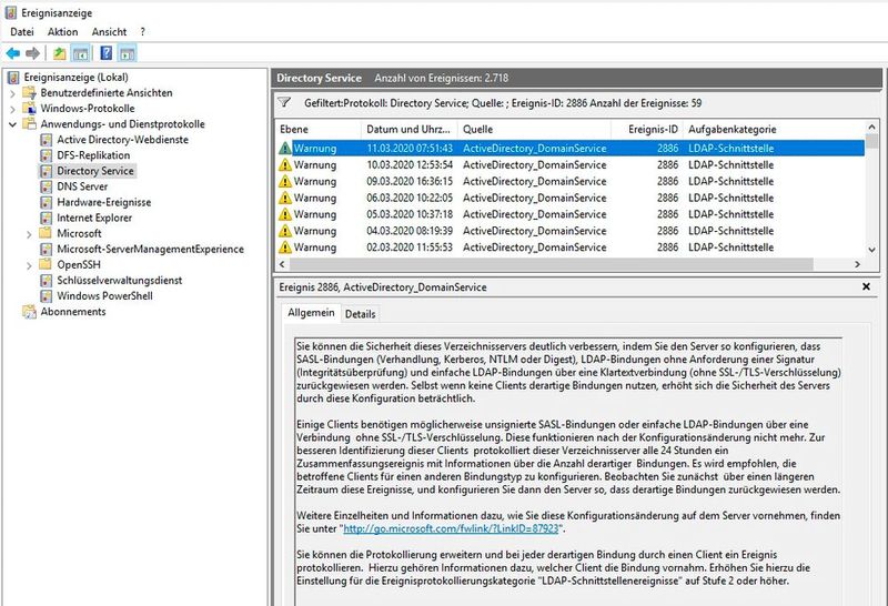 Domänencontroller können jetzt nicht signierte LDAP-Abfragen blockieren.