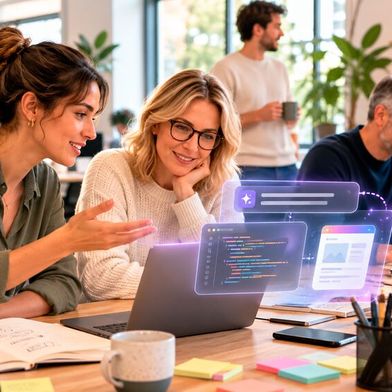 Mit Vibe Coding können Mitarbeitende einfach Unternehmens-Apps erstellen. Wichtig ist es, darüber die Kontrolle zu behalten. Island will hier mit Enterprise Vibe Publishing unterstützen. (Bild: Dall-E / KI-generiert)