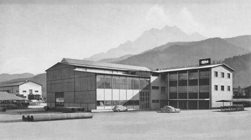 Stahl- und Maschinenbau AG im Jahr 1957 in Horw. (Bild: Marti Dytan)