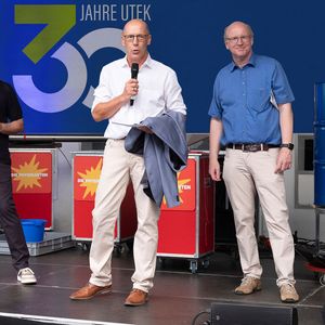 Die drei Utek-Gründer Martin Tump, Martin Egbring und Dirk Kunert (Bild:  Mark Kessler)