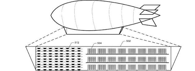 Fliegende Lagerhallen: Wie aus einem kürzlich bekannt gewordenem US-Patent hervorgeht überlegt Amazon, Luftschiffe für die Lagerung von Waren über Großstädten zu nutzen, die von dort aus in Windeseile per Drohne zugestellt werden können.