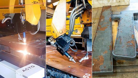 Mithilfe des Autogenrotators und dem „FIT+three“-Schneidbrenner kann Joest die Blechbearbeitung in 2D und auch 3D präzise und wirtschaftlich durchführen, was für spezielle Werkstücke unabdingbar ist, wie es heißt. Damit gelingen außerdem trapezförmige Löcher.(Bild:  Joest GmbH)