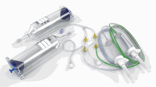 Die Füllschlauchsysteme sind mit einem Drop-Stop-Ventil ausgestattet, sämtliche Konnektoren sind desinfektionsmittelbeständig.(Bild:  Medtron)